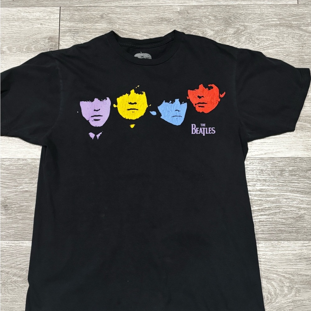 The Beatles Black Multicolor Faces Tee